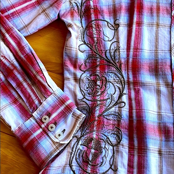 English laundry embroidered button down shirt sz M - Picture 5 of 14